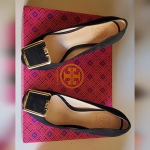 Tory Burch Grayson 90mm Wedge Lancaster Suede